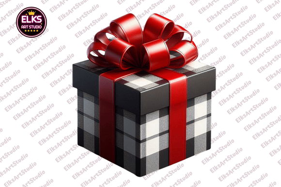 Download Black &amp; White Plaid Christmas Clipart - Premium Resources
