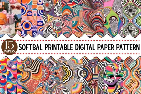 Download Softbal Printable Digital Paper Pattern - Digital paper pattern Collection
