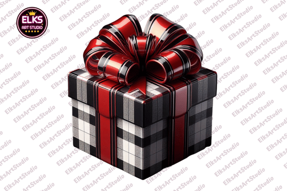 Download Black &amp; White Plaid Christmas Clipart - Premium Resources