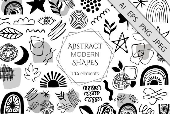 Download Black Modern Abstract Design Shapes - Abstract design Collection